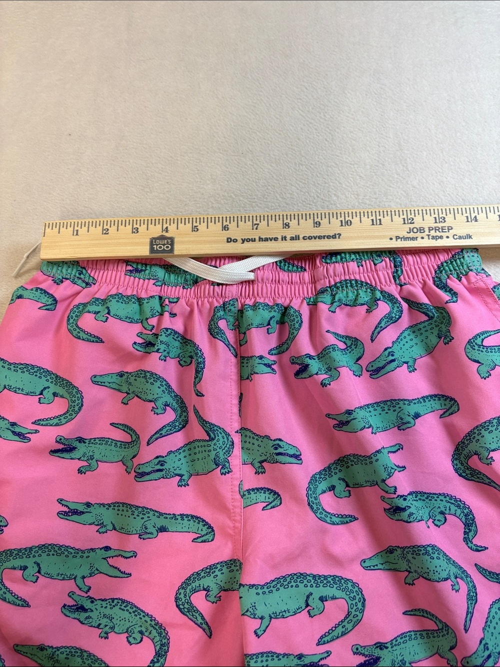 chubbies Pink Swim Trunks with Green Alligator Print - Picture 7 of 8